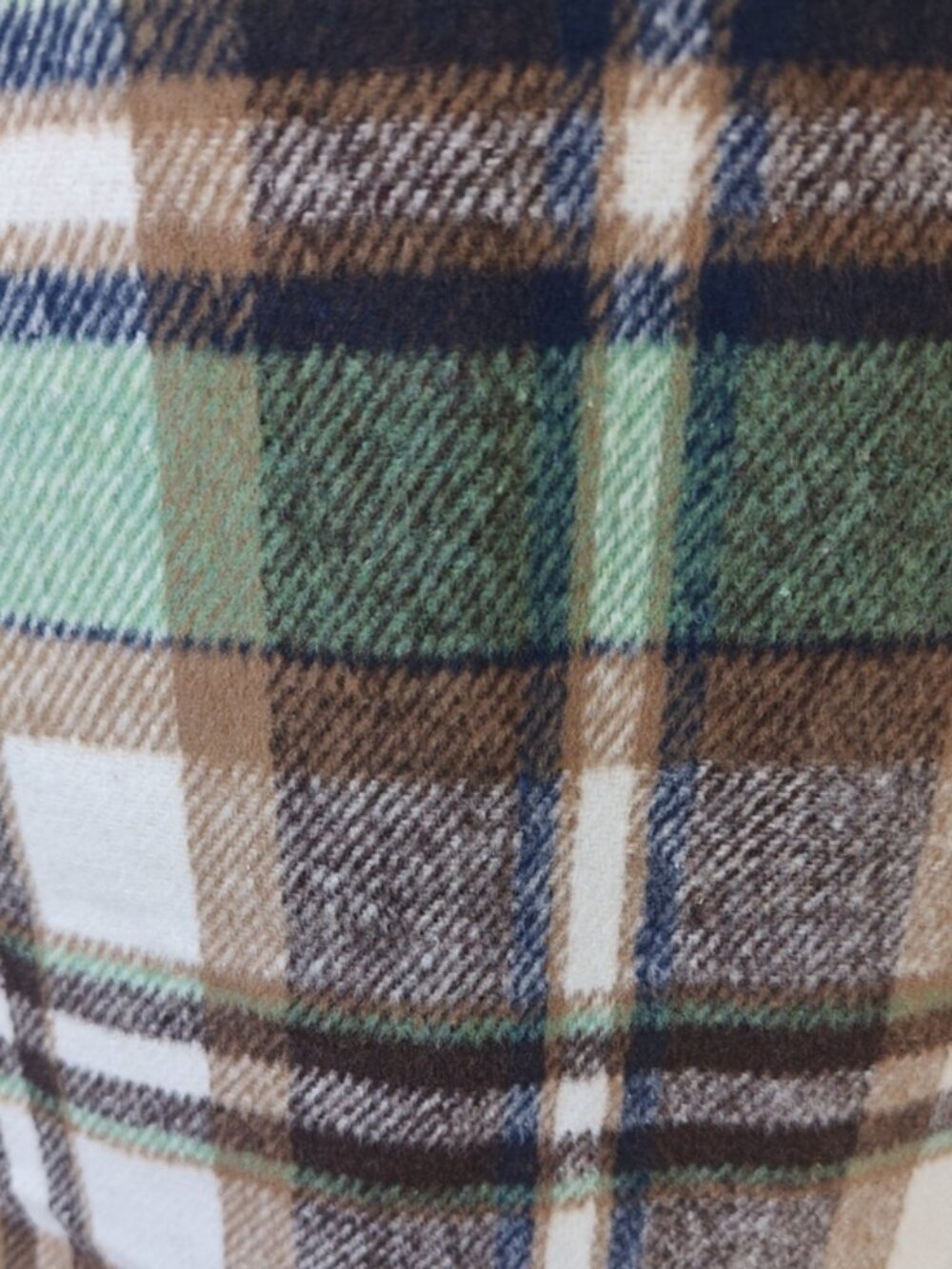 Oi Size XXL Mini Skirt Wool Blend Green Plaid Y2K Academia 90s Lined Side Zip - Picture 3 of 6